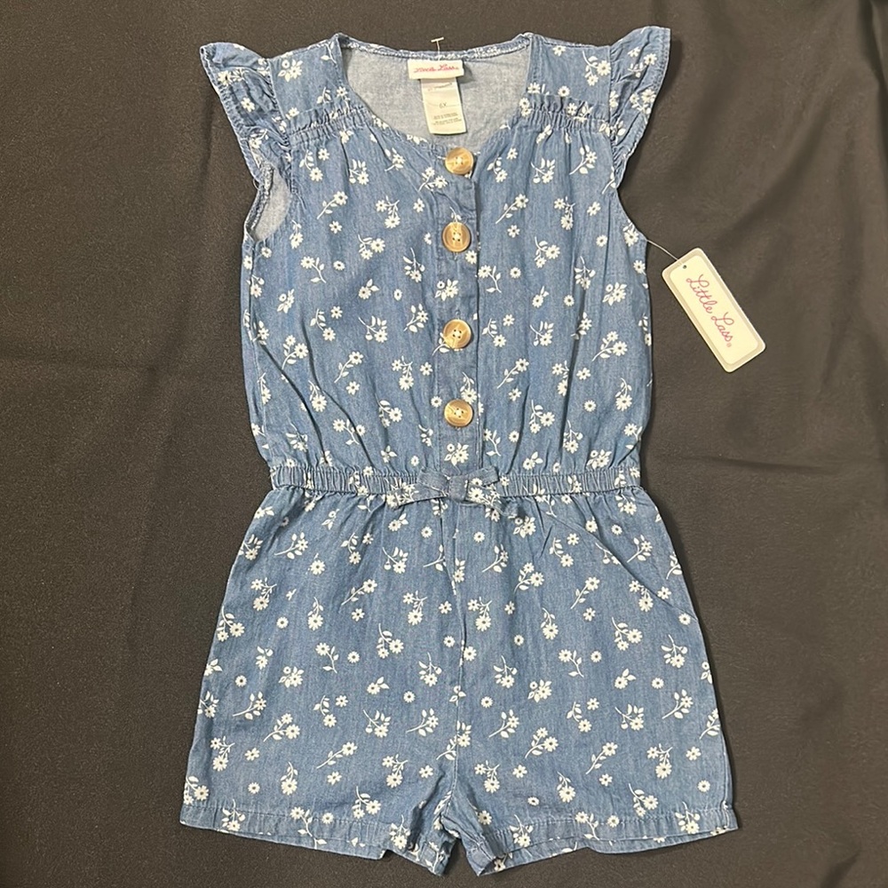 Blue Floral Kids Romper